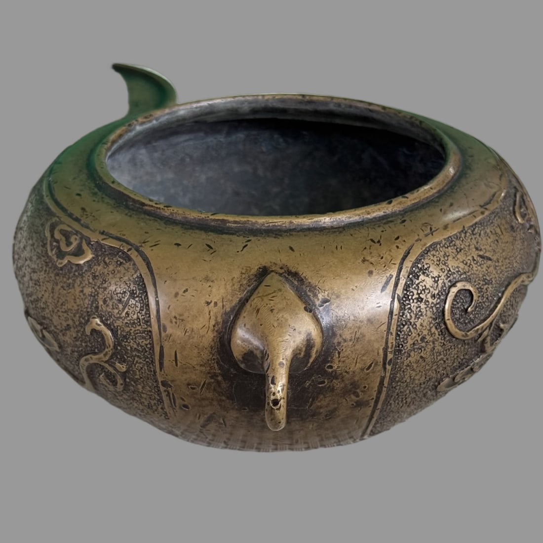 A Exquisite Brass Dragon Pattern Censer - 4