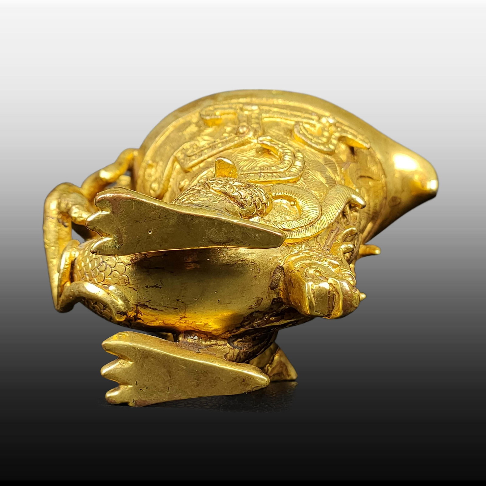 A Exquisite Gilt Bronze Dragon Pattern Goblet - 8