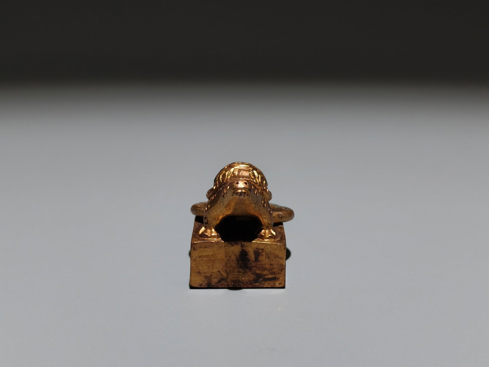 A Exquisite Gilt Bronze Turtle Seal - 3