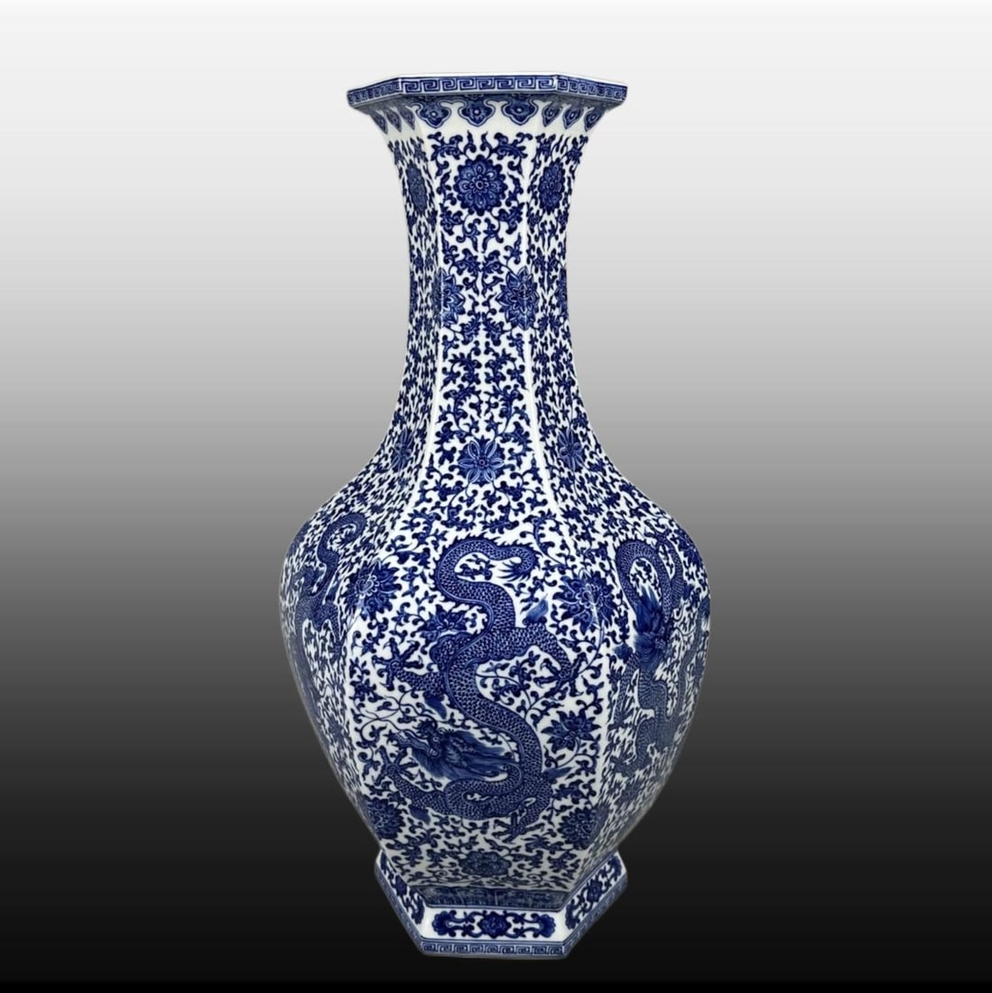 Blue and White Dragon Pattern Vase - 2