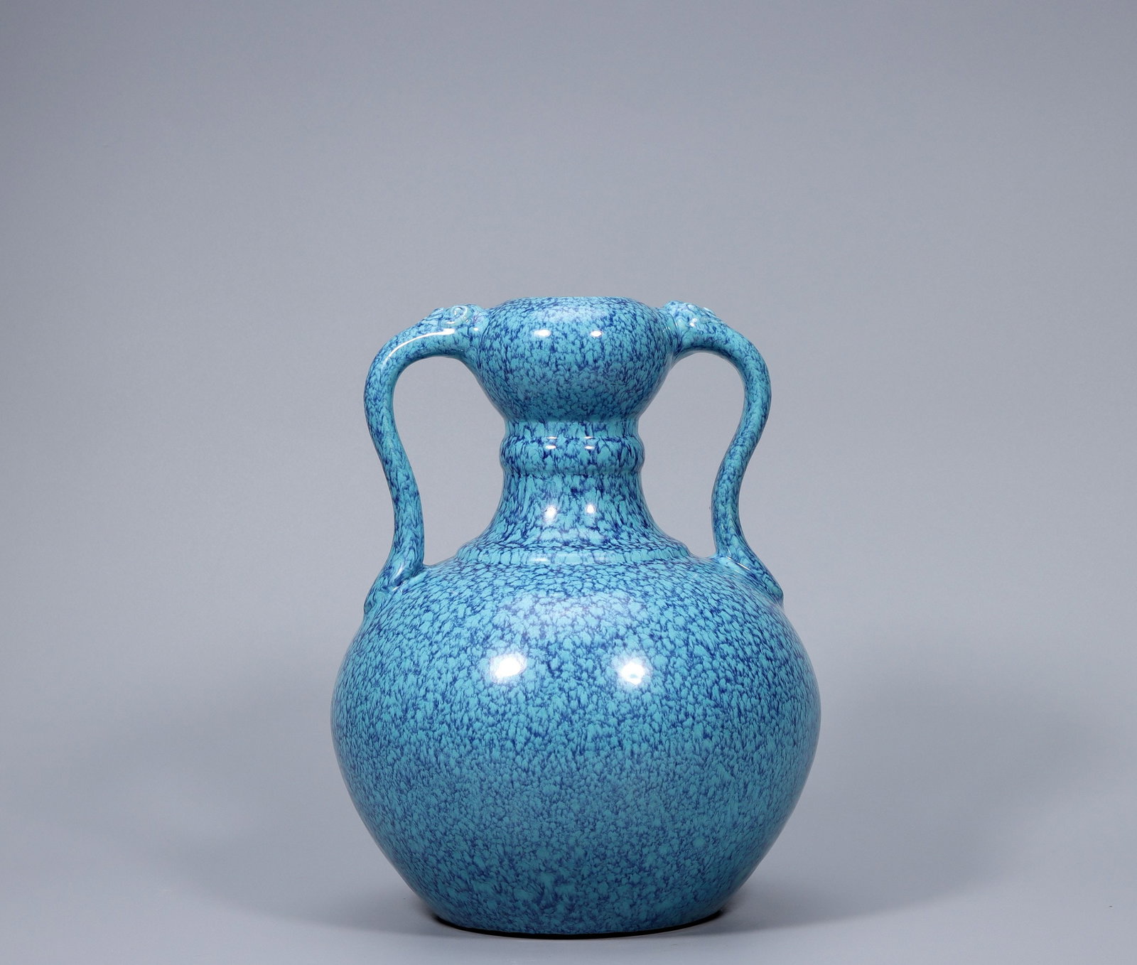 A Exquisite Robin's-Egg-Glazed Ruyi-Ears Vase (1 of 8)