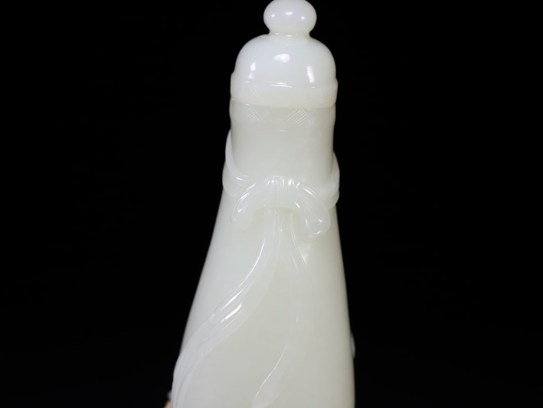 A Exquisite Hotan Jade Figures Vase - 7