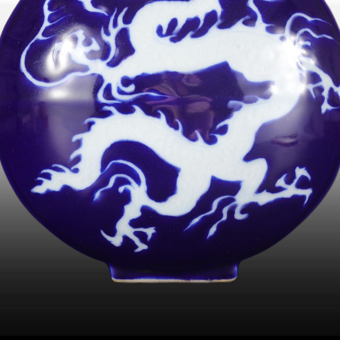A Exquisite Ji Blue Glazed Dragon Pattern Vase - 4