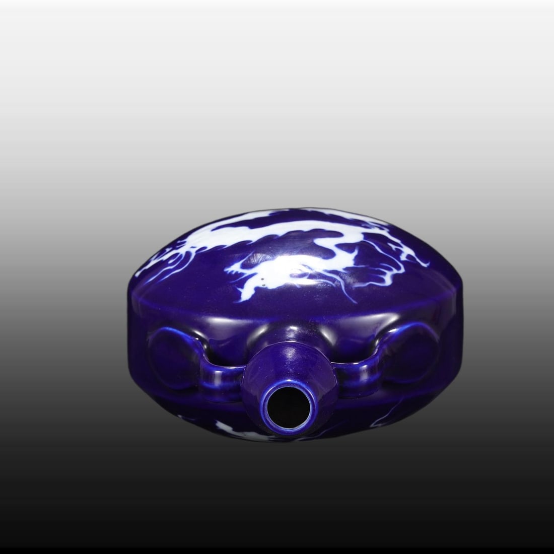 A Exquisite Ji Blue Glazed Dragon Pattern Vase - 5