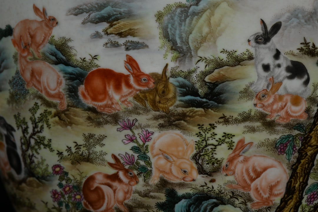 A Exquisite Enamel Rabbit Pattern Vase - 4