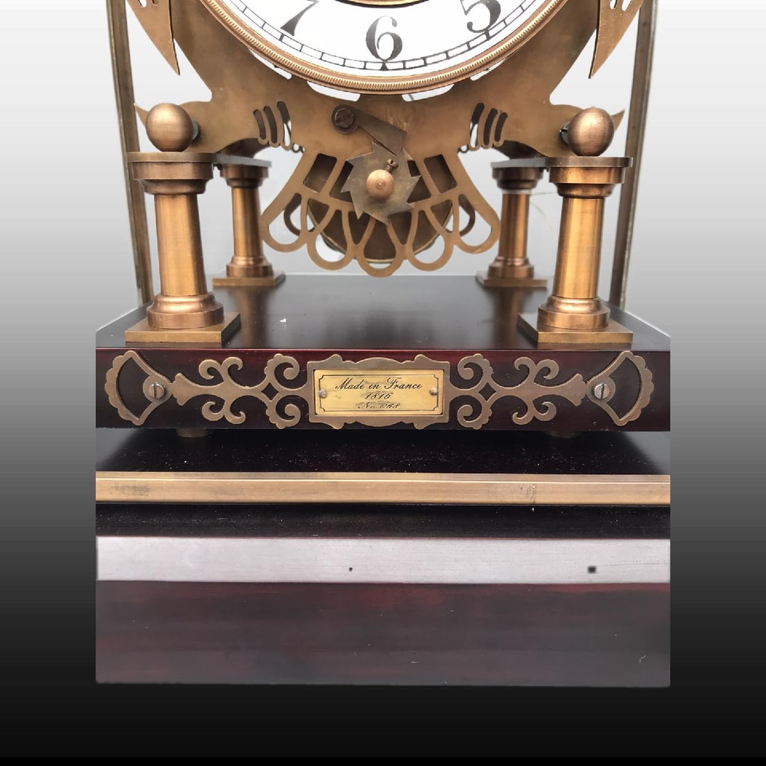 A Exquisite Bronze Barn Owl Mantel Clock - 8