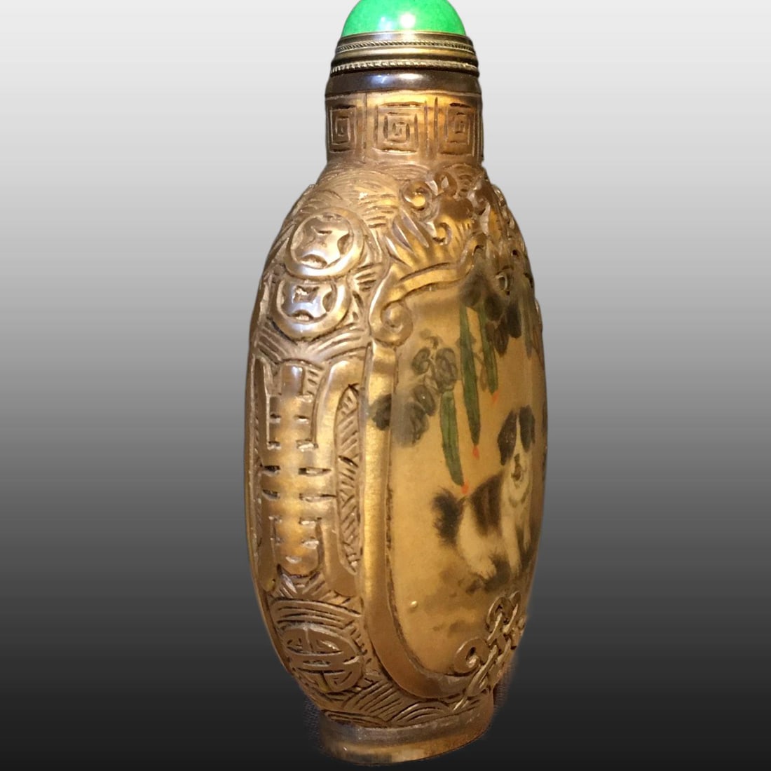 A Exquisite Colored glaze Dog Pattern Snuff Bottle - 3