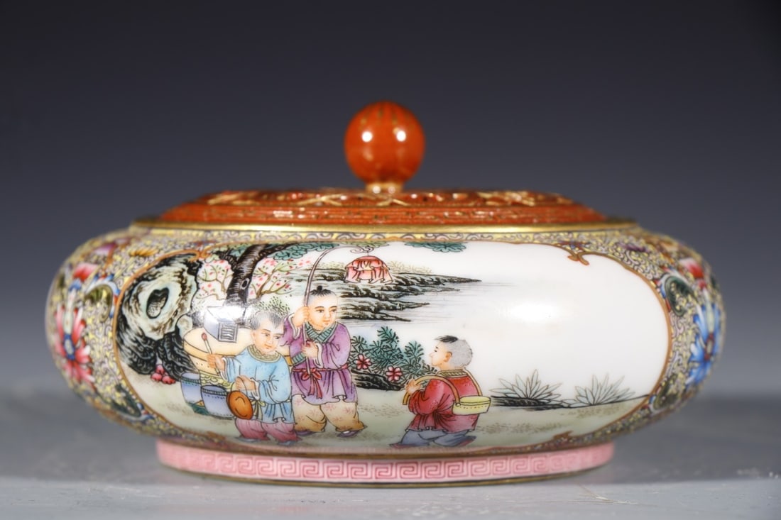 A Exquisite Enamel Iron-Red Figures Pattern Censer - 3