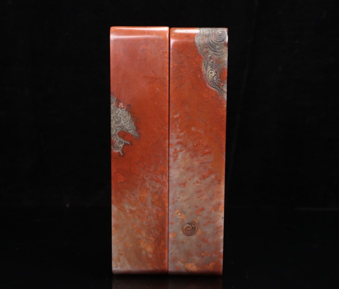A Exquisite Shoushan Stone Dragon Pattern Brush Washer - 4