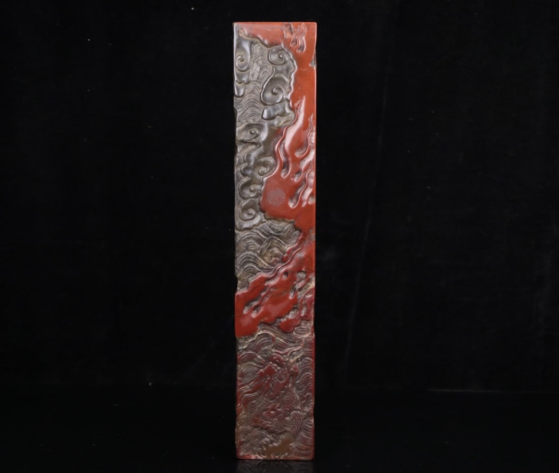 A Exquisite Shoushan Stone Dragon Pattern Brush Washer - 6