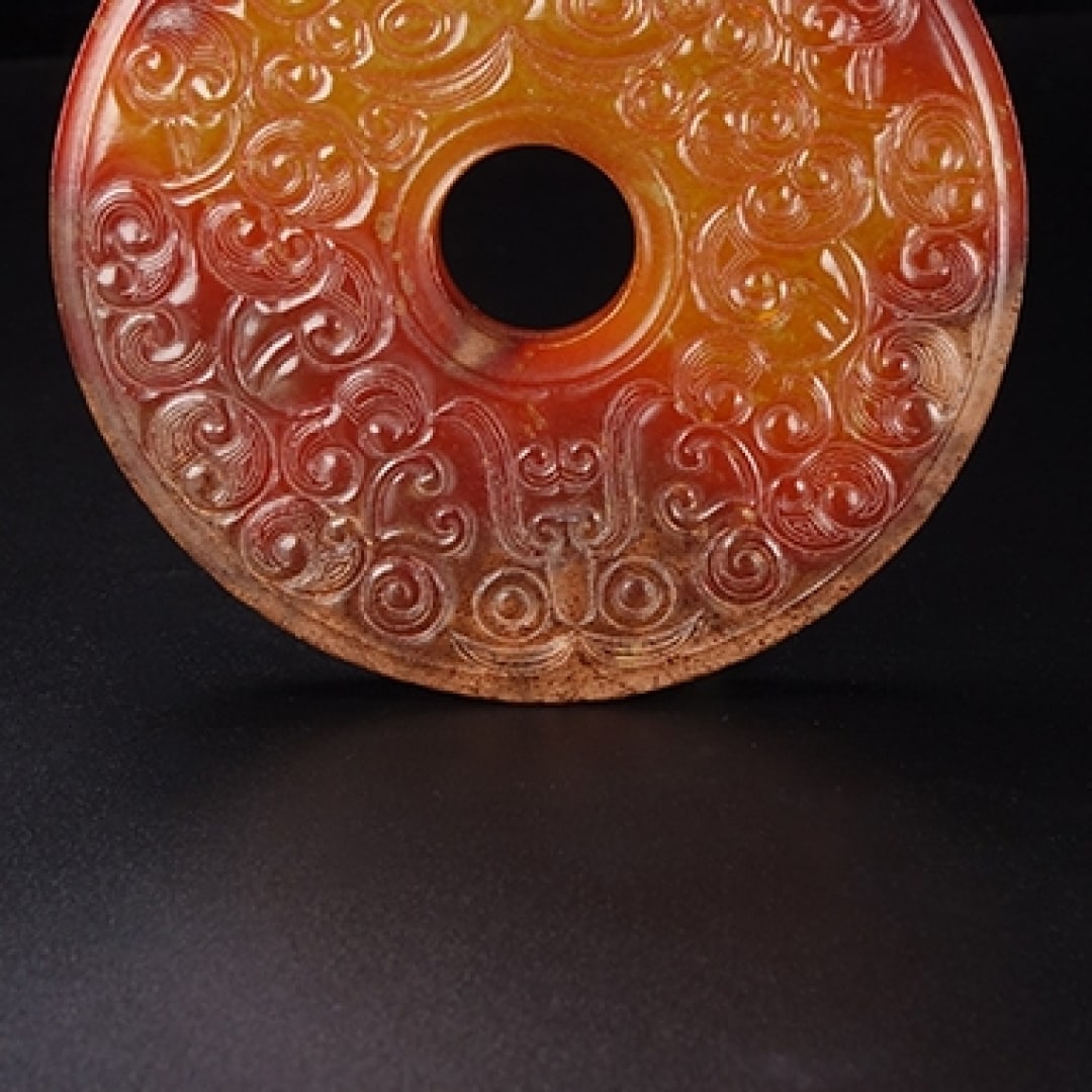 A Exquisite Hotan Jade Tortoise Pattern Bi - 10