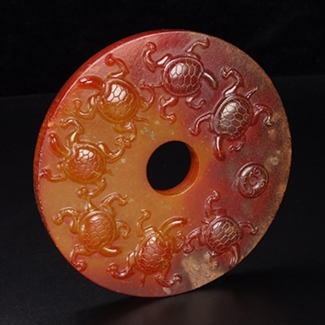 A Exquisite Hotan Jade Tortoise Pattern Bi - 6