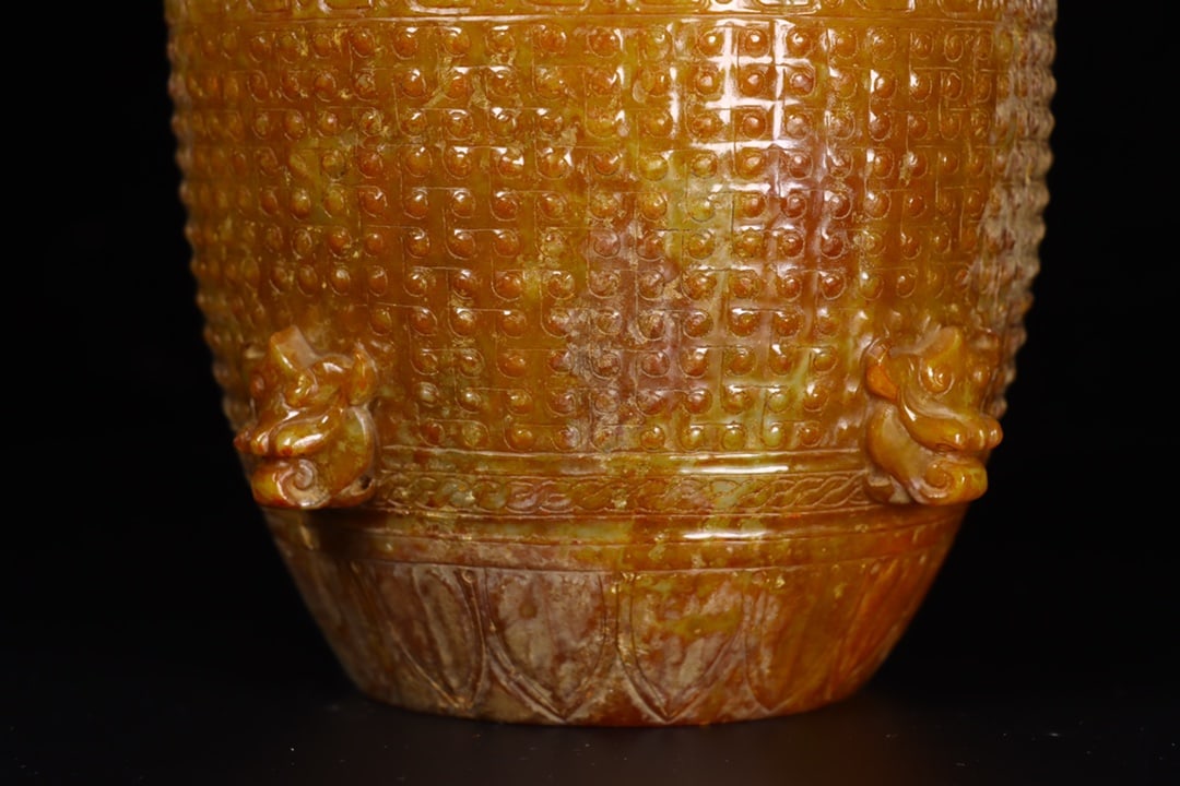 A Exquisite Hotan Jade Dragon Pattern Jar - 7