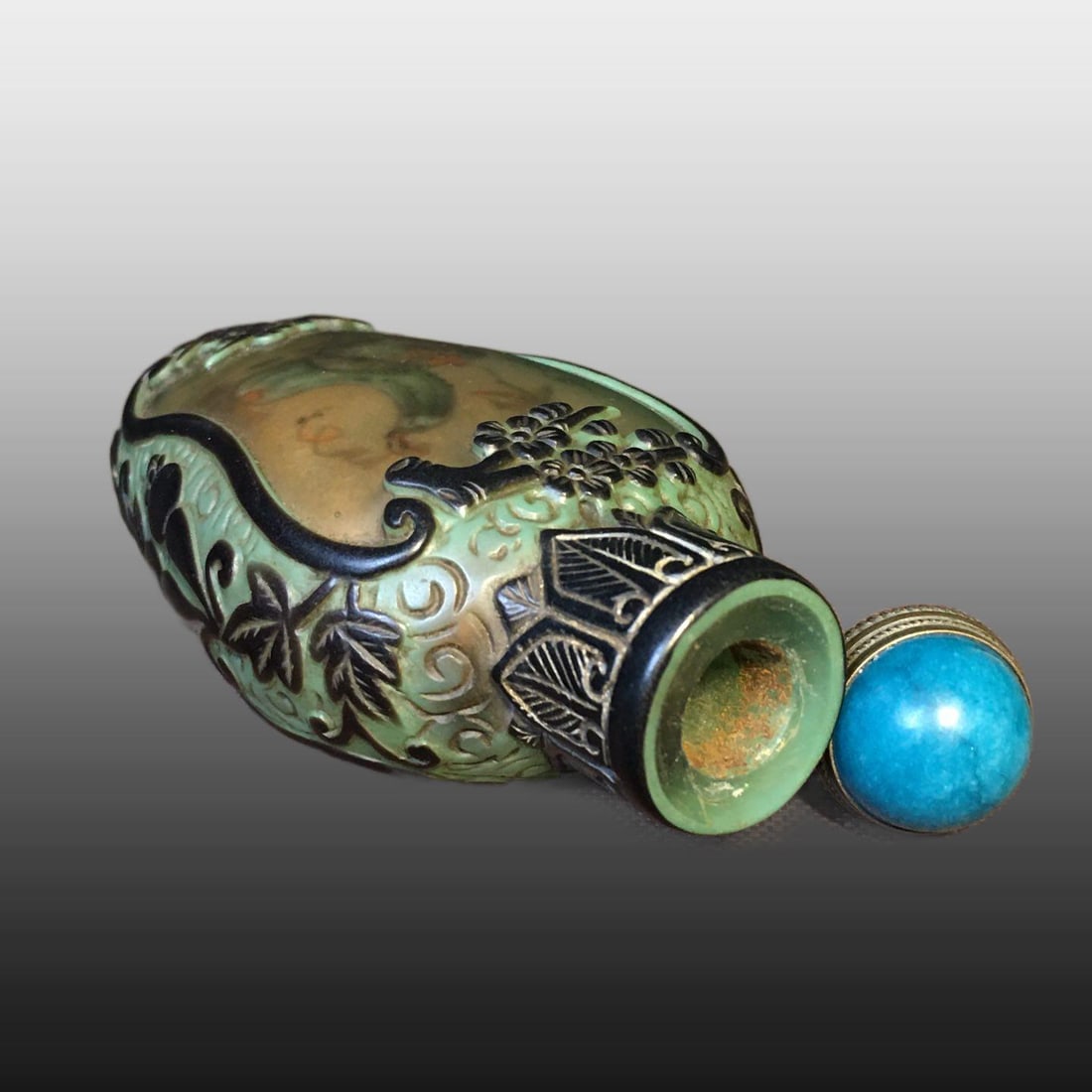 A Exquisite Colored glaze Flower and Fruit Pattern Snuff Bottle - 8