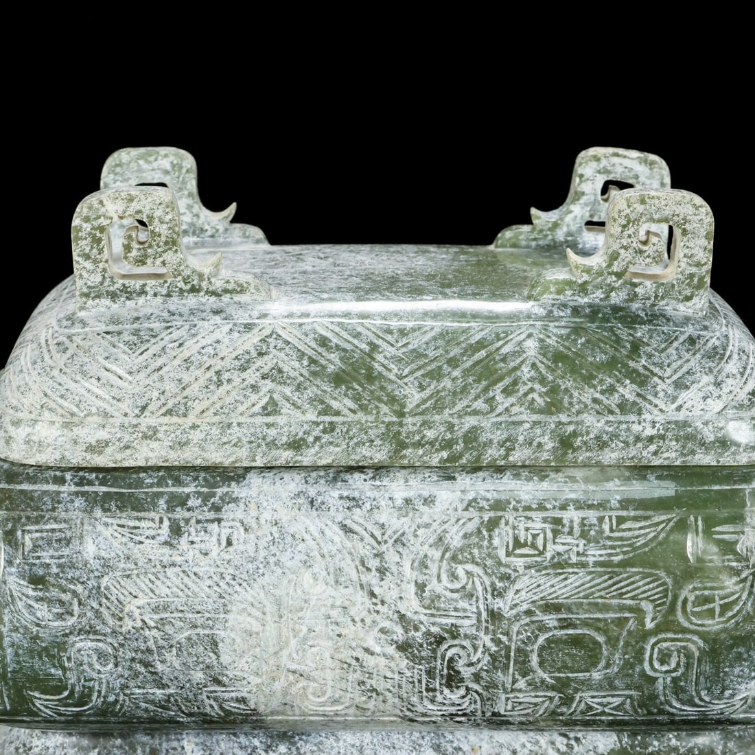 A Exquisite Hotan Jade Beast-Face Pattern Censer - 2