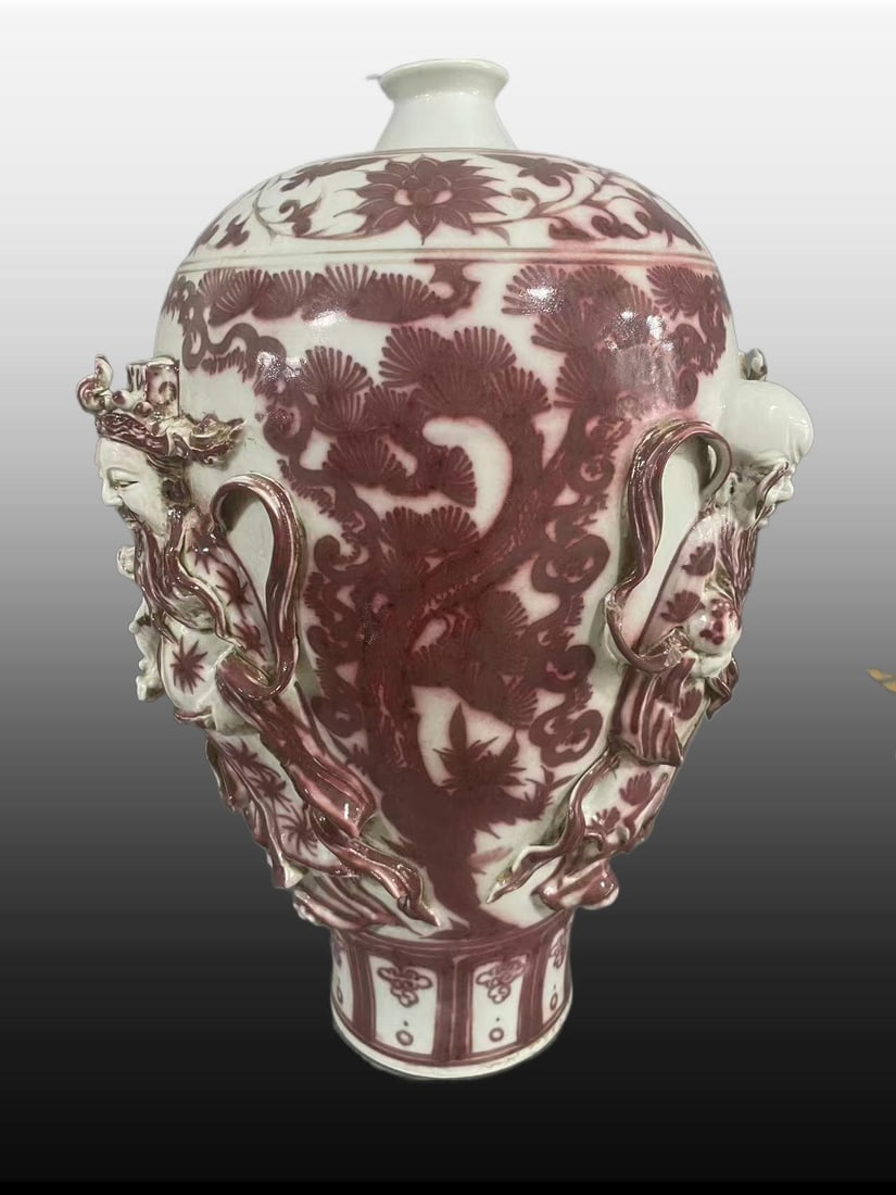 A Exquisite Underglaze-Red Figures Pattern Vase - 4