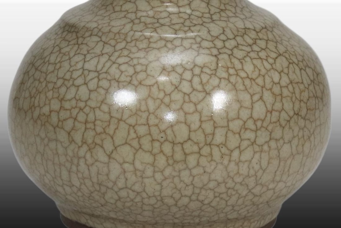 A Exquisite Ge yao Beige Glazed String Pattern Vase - 6