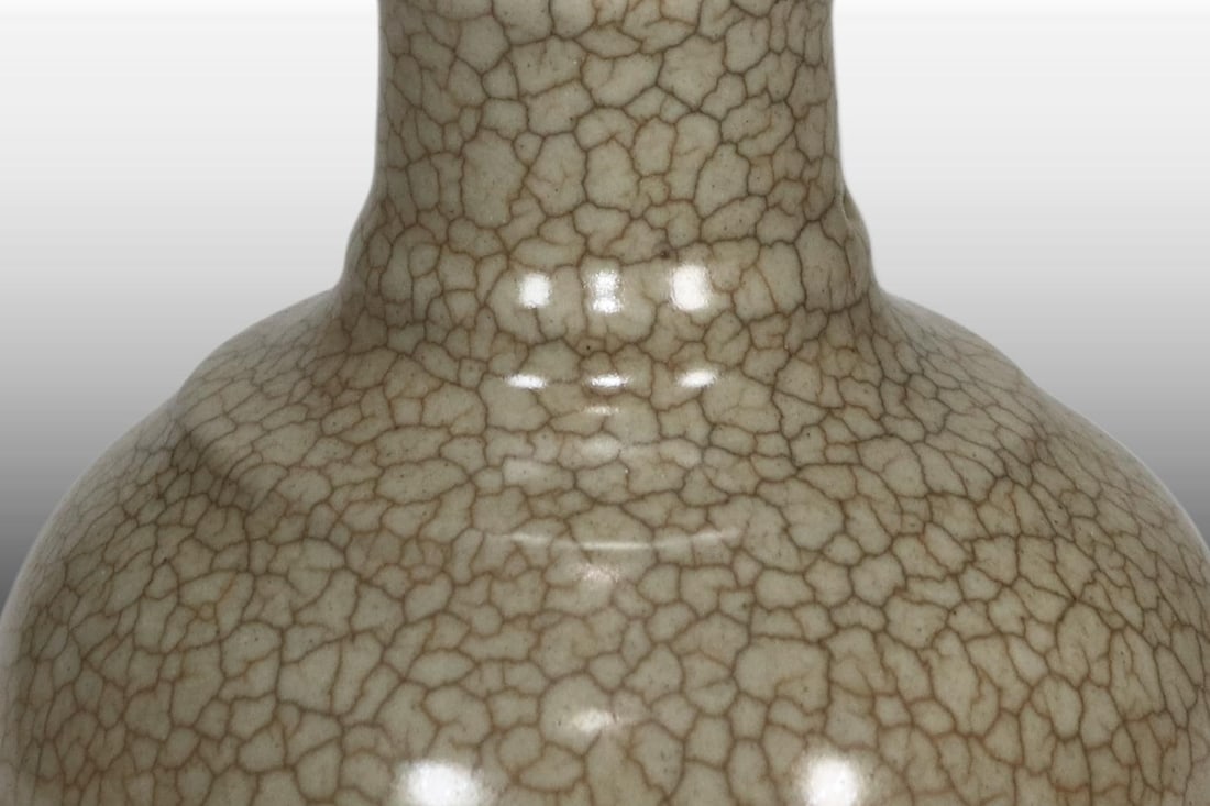 A Exquisite Ge yao Beige Glazed String Pattern Vase - 7