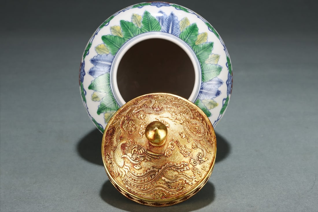 A Exquisite Doucai Grapes Pattern Flower and Butterfly Pattern Jar - 7