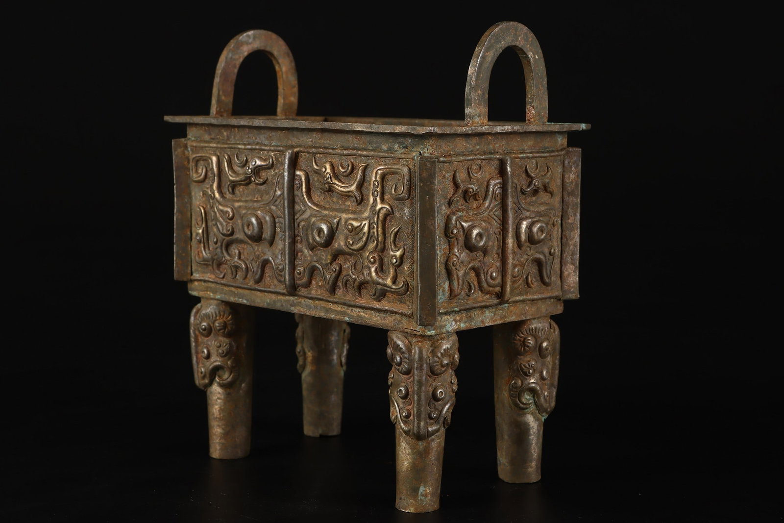 A Exquisite Bronze Beast-Face Pattern Censer - 4