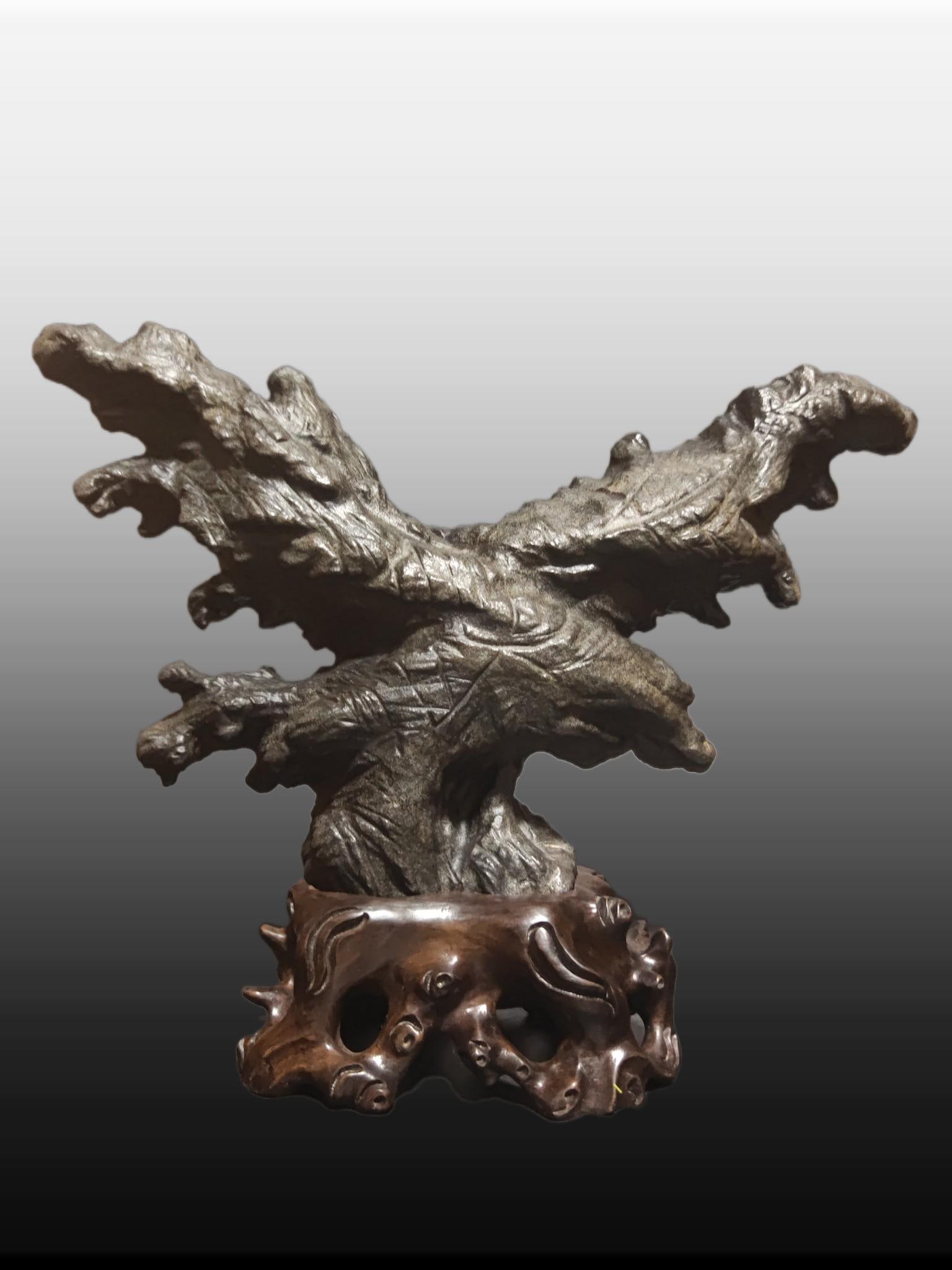 A Exquisite Lingbi Stone Eagle Ornament - 2