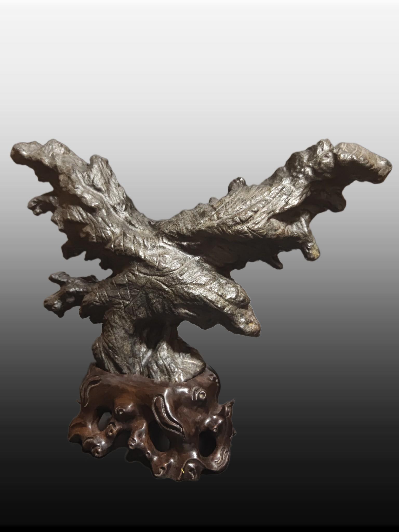 A Exquisite Lingbi Stone Eagle Ornament - 4