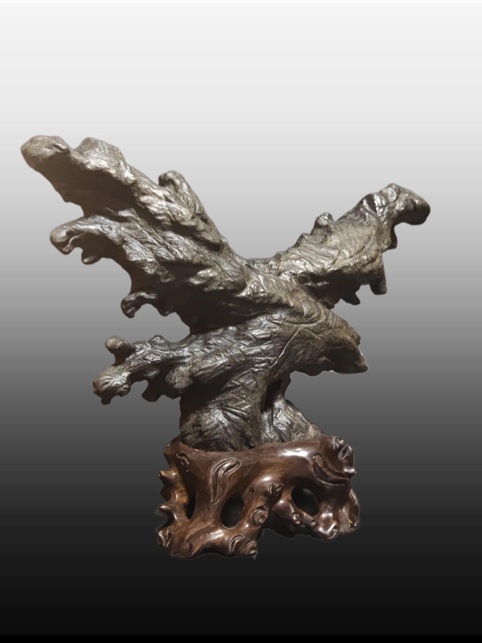 A Exquisite Lingbi Stone Eagle Ornament - 5