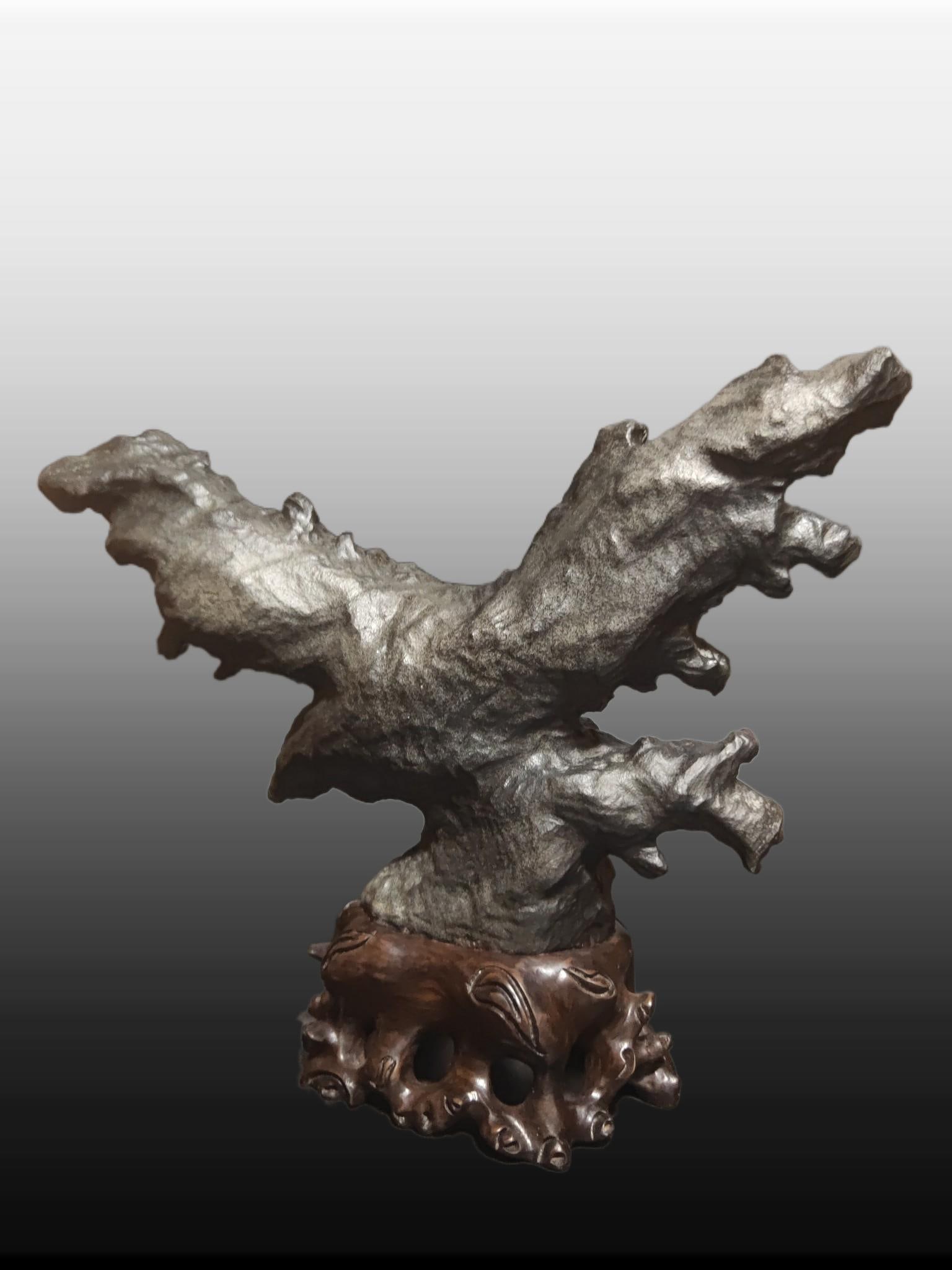 A Exquisite Lingbi Stone Eagle Ornament - 8