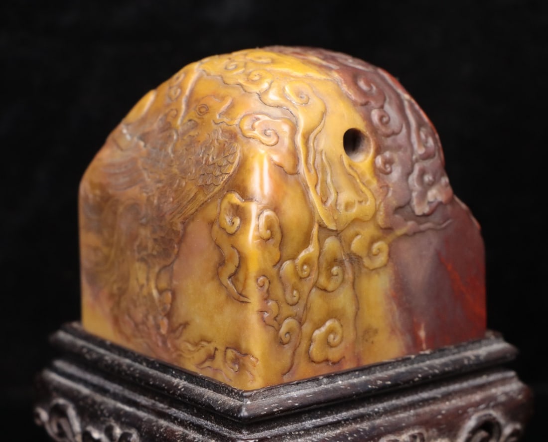 A Exquisite Shoushan Stone Auspicious Cloud Pattern Seal - 7