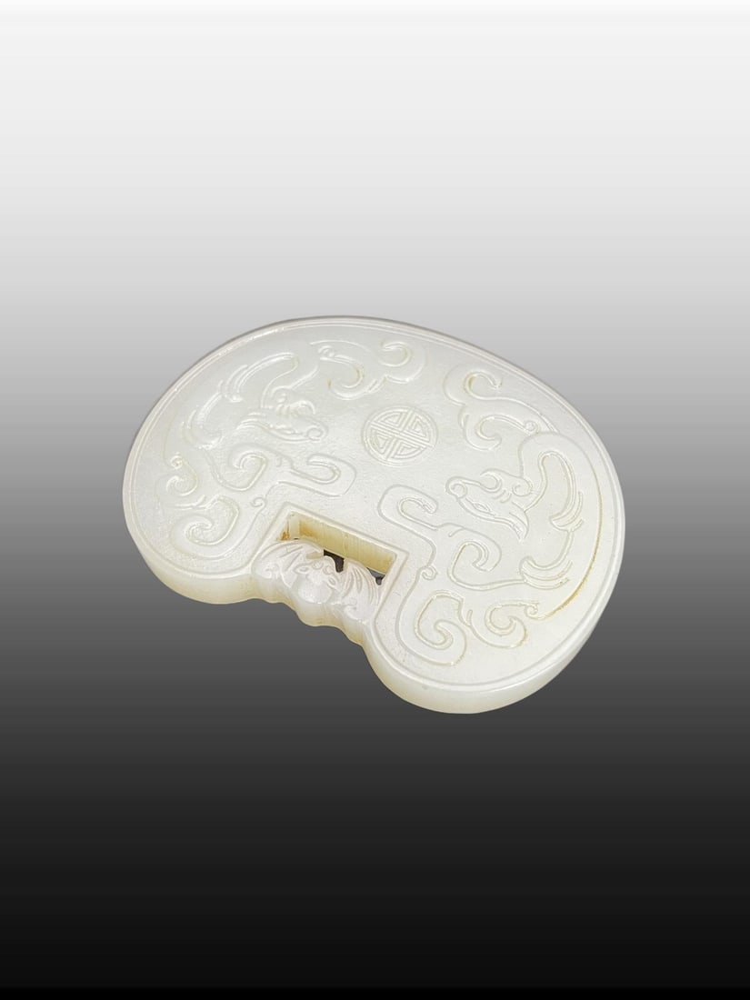 A Exquisite Hotan Jade Bats Pattern Jade pendant - 3