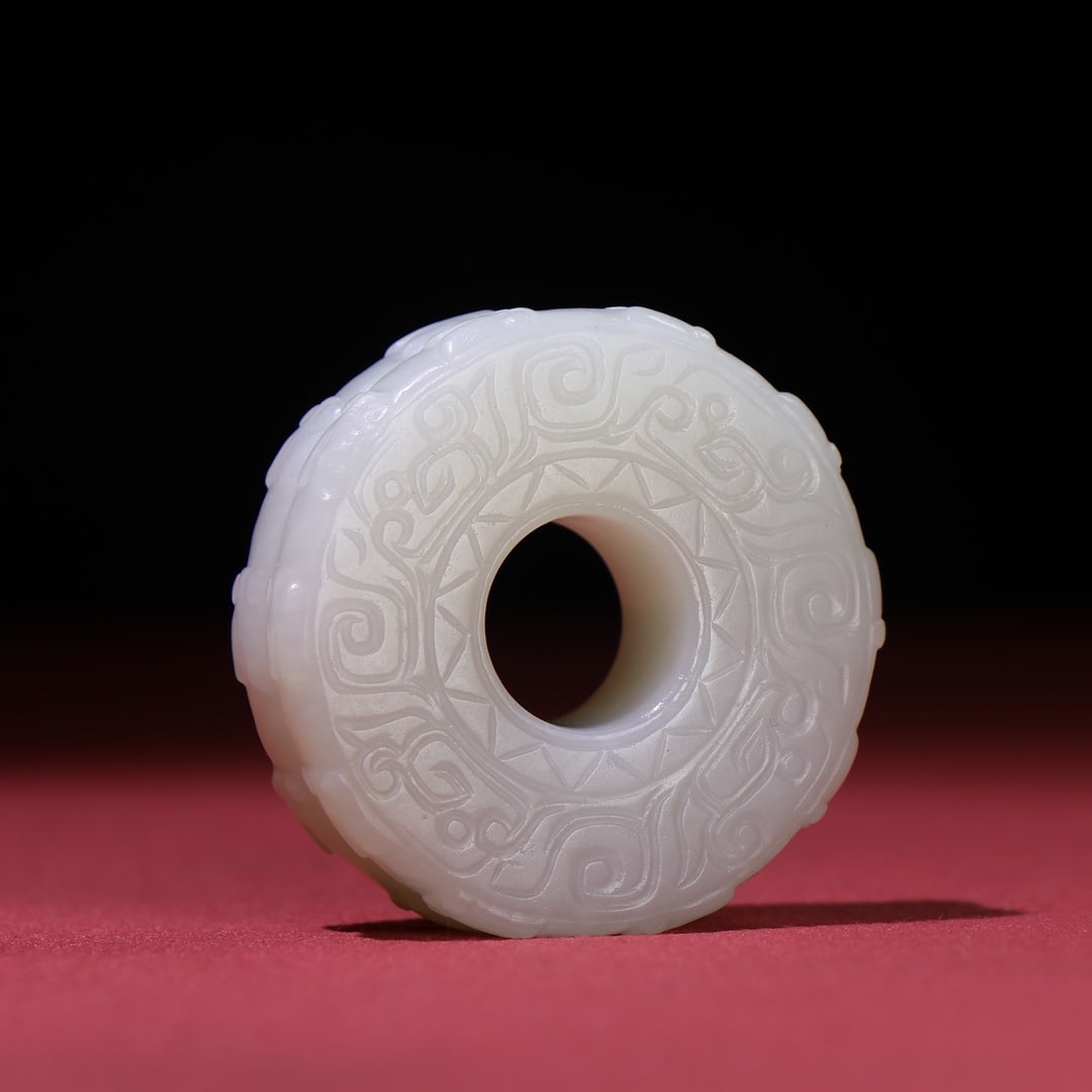 A Exquisite Hetian Jade Dragon Pattern Jade Bi - 3