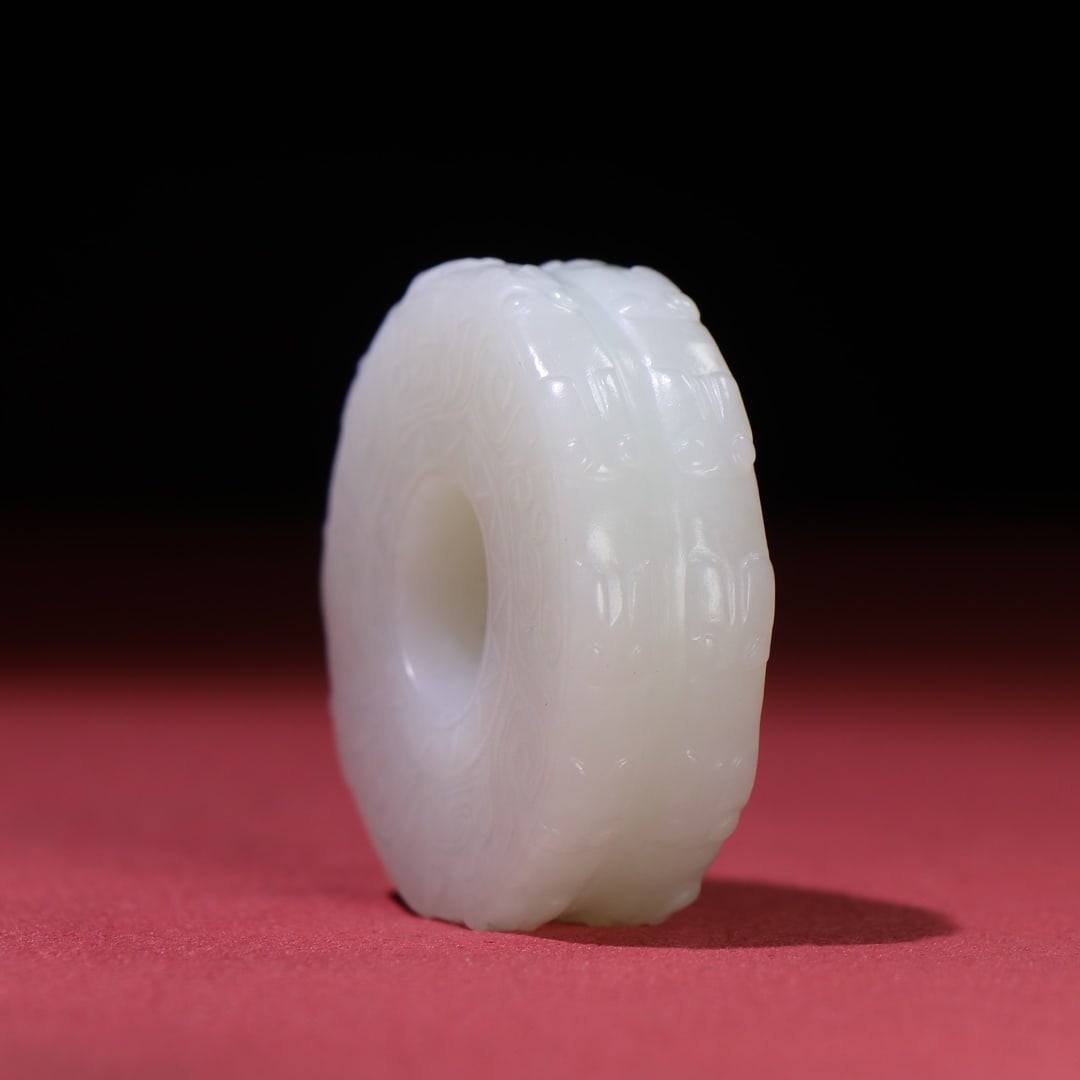 A Exquisite Hetian Jade Dragon Pattern Jade Bi - 4
