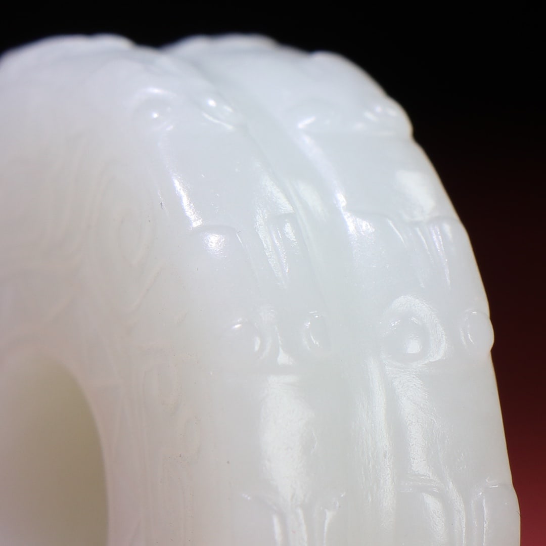 A Exquisite Hetian Jade Dragon Pattern Jade Bi - 5