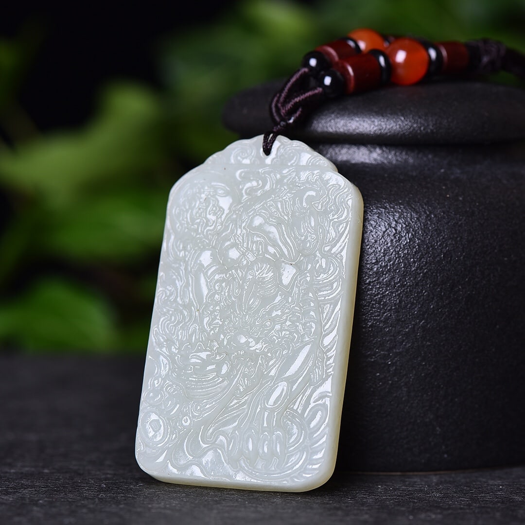 A Exquisite Hotan Jade Auspicious Beast Pattern Pendant - 2