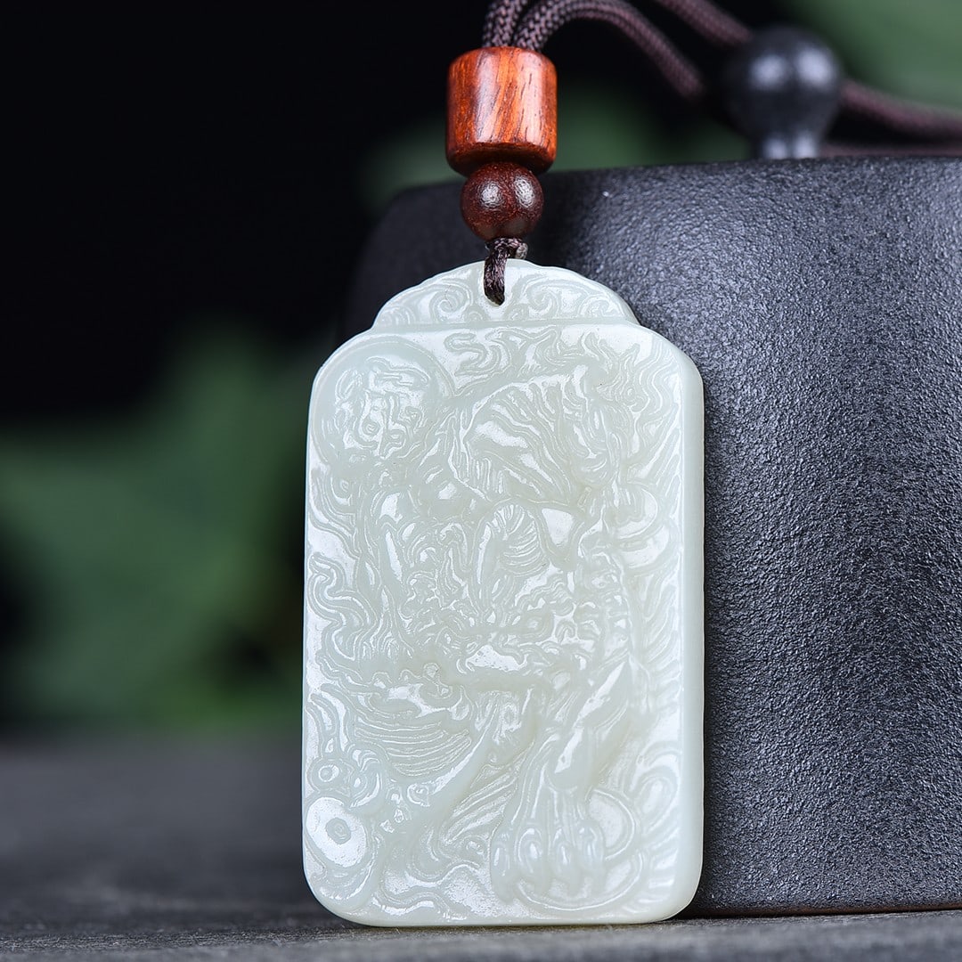 A Exquisite Hotan Jade Auspicious Beast Pattern Pendant - 3