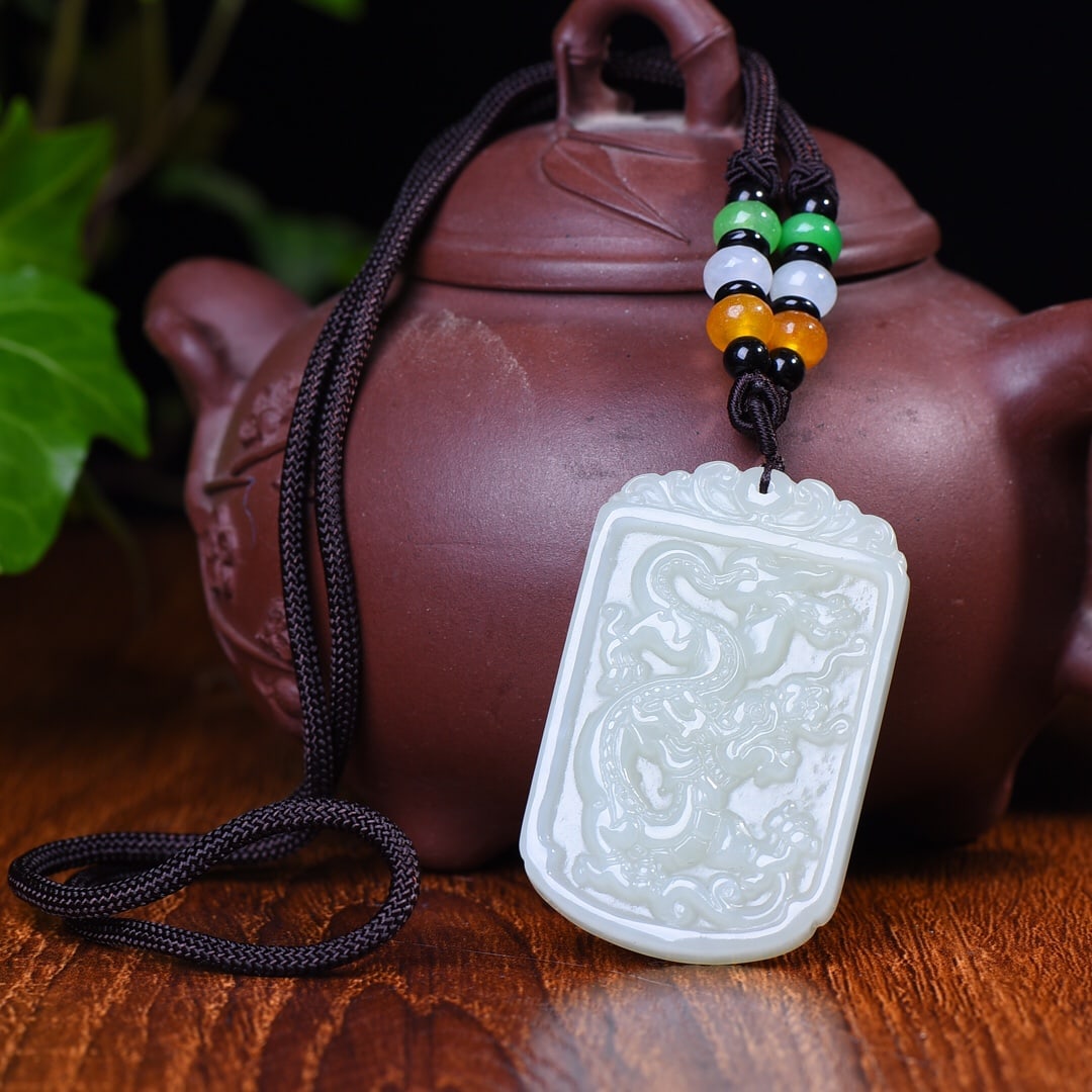A Exquisite Hotan Jade Dragon Pattern Pendant - 5