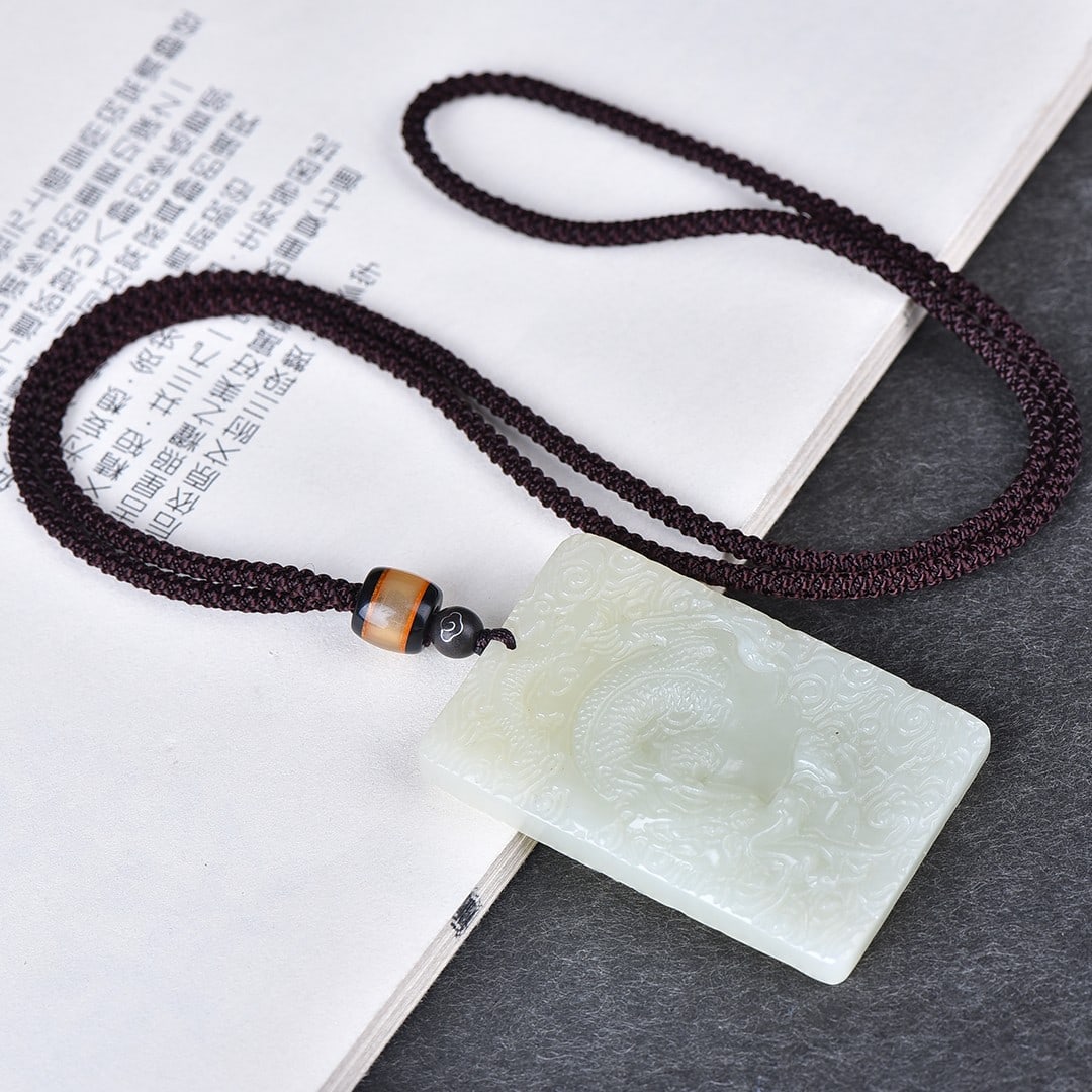 A Exquisite Hotan Jade Dragon Pattern Pendant - 5