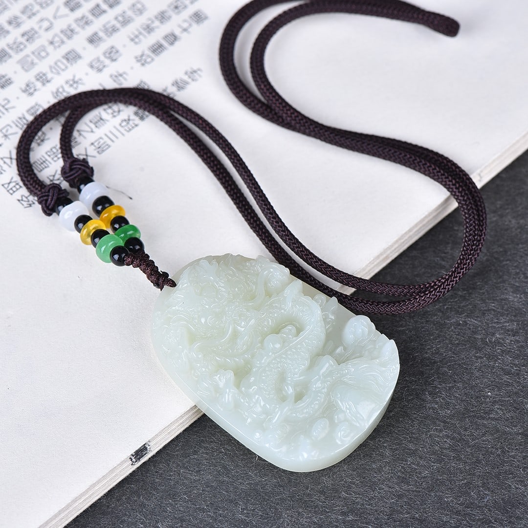 A Exquisite Hotan Jade Dragon Pattern Pendant - 5