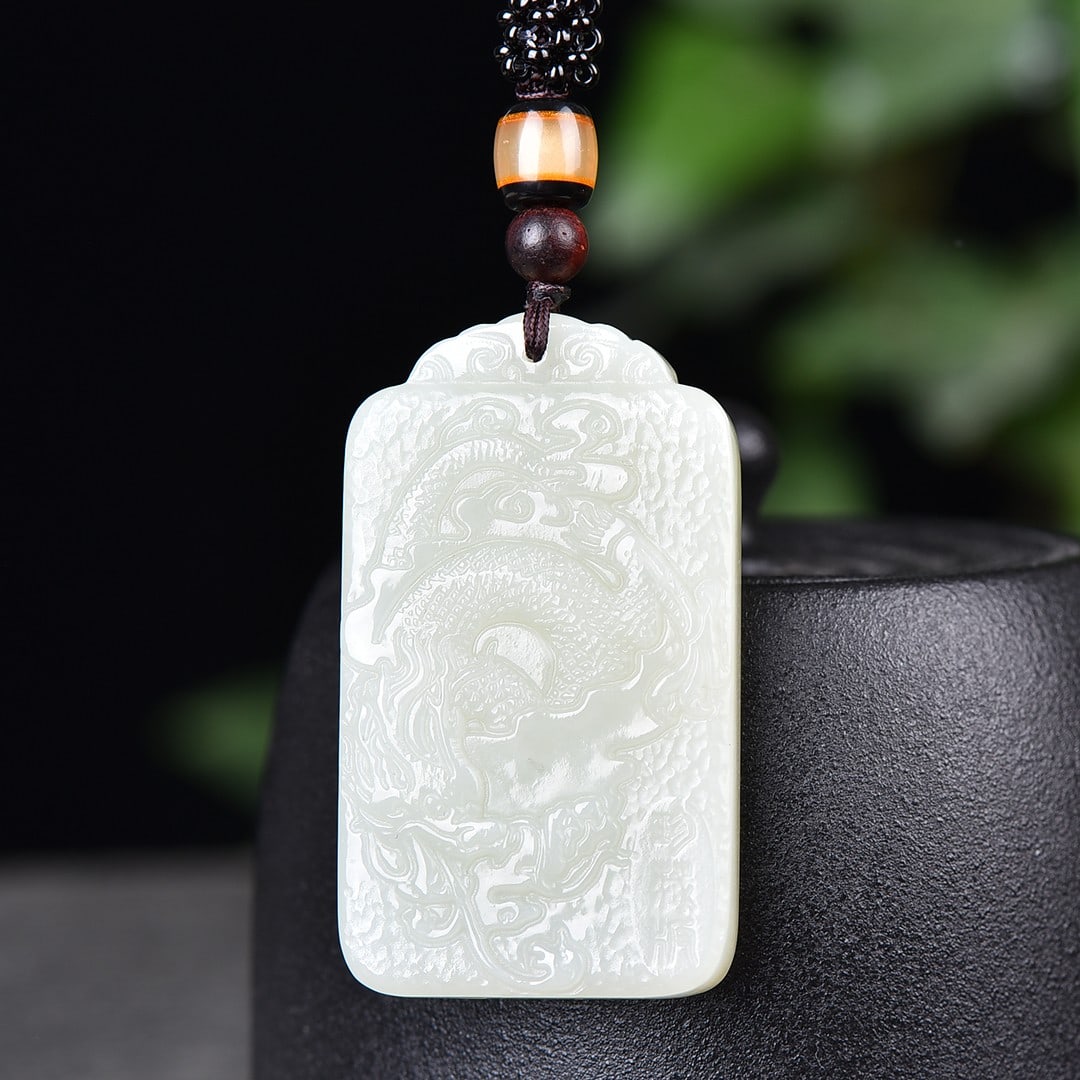 A Exquisite Hotan Jade Figures Pattern Pendant - 2