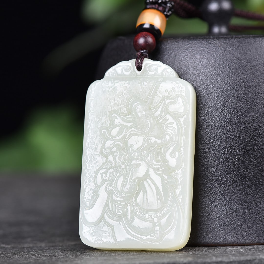 A Exquisite Hotan Jade Figures Pattern Pendant - 3