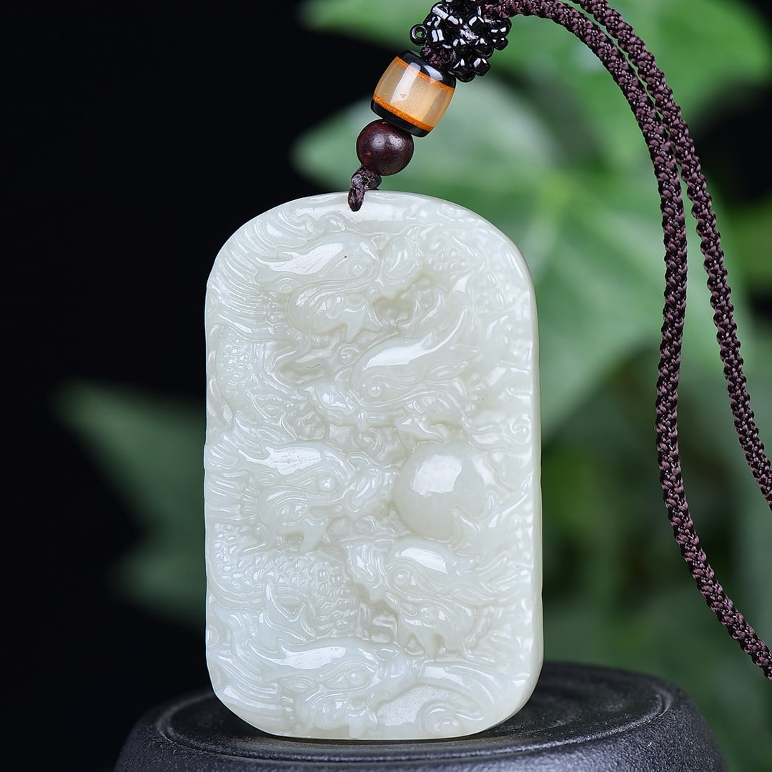 A Exquisite Hotan Jade Dragon Pattern Pendant - 2