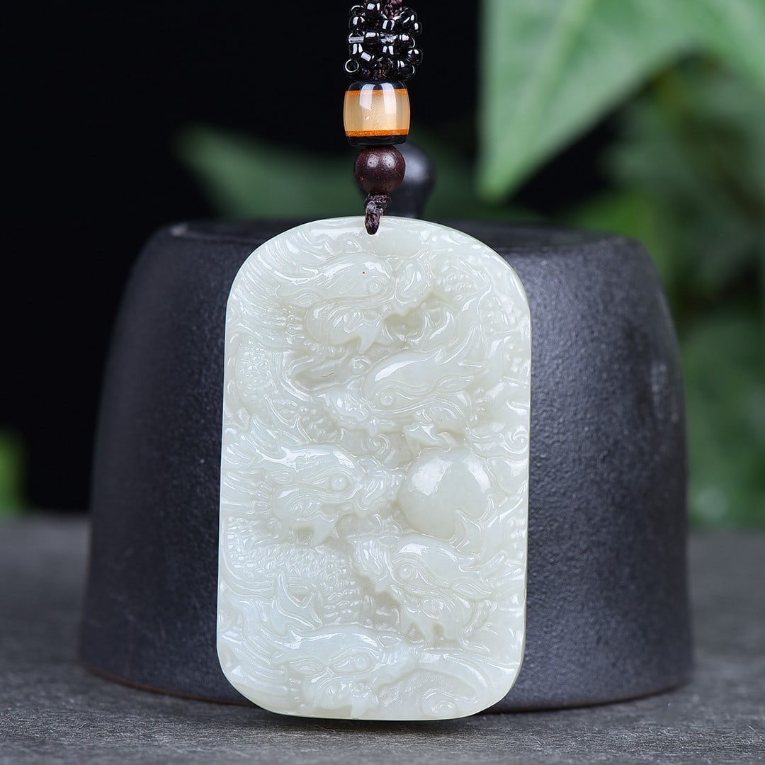 A Exquisite Hotan Jade Dragon Pattern Pendant - 3