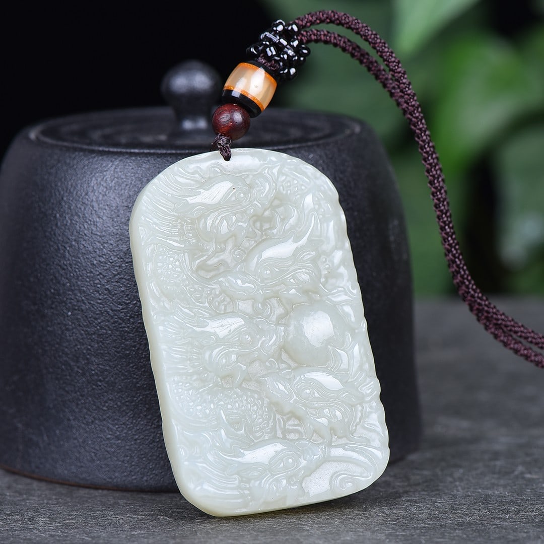 A Exquisite Hotan Jade Dragon Pattern Pendant - 4