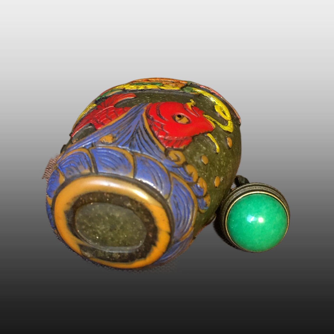 A Exquisite Colored glaze Fish Pattern Snuff Bottle - 9