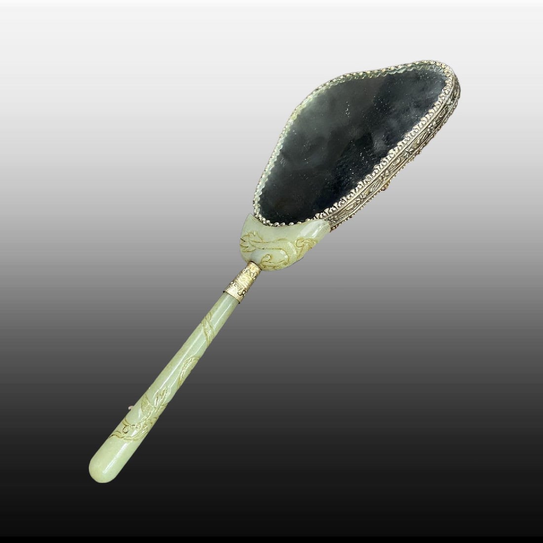 A Exquisite Hotan Jade Handheld Mirror - 2