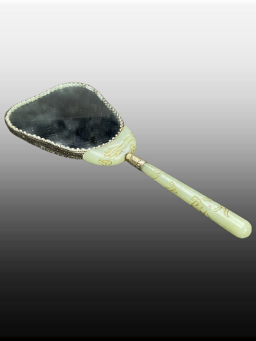 A Exquisite Hotan Jade Handheld Mirror - 3