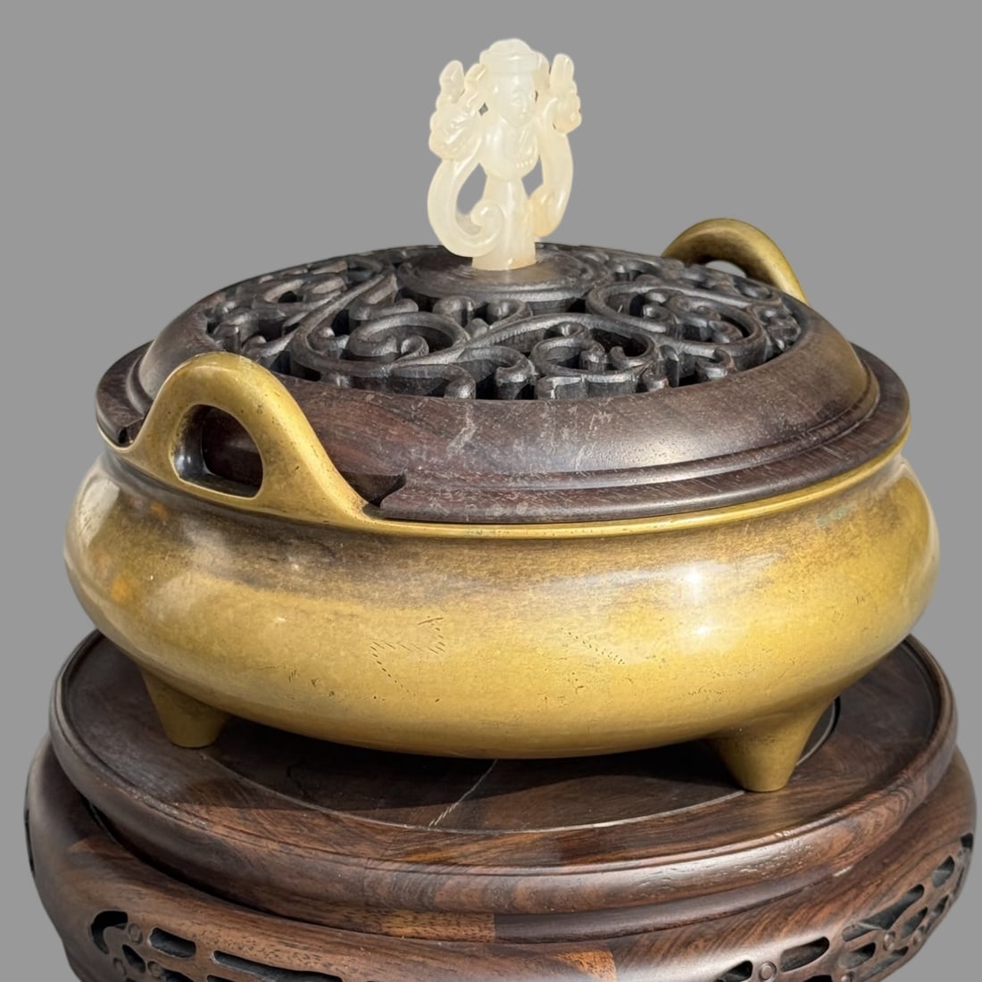 A Exquisite Copper Double-Ears Censer - 5