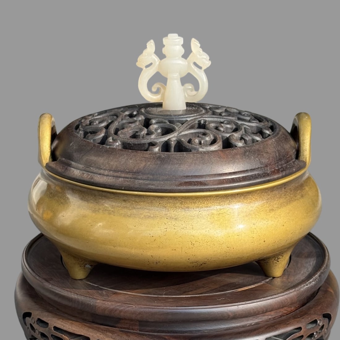 A Exquisite Copper Double-Ears Censer - 6