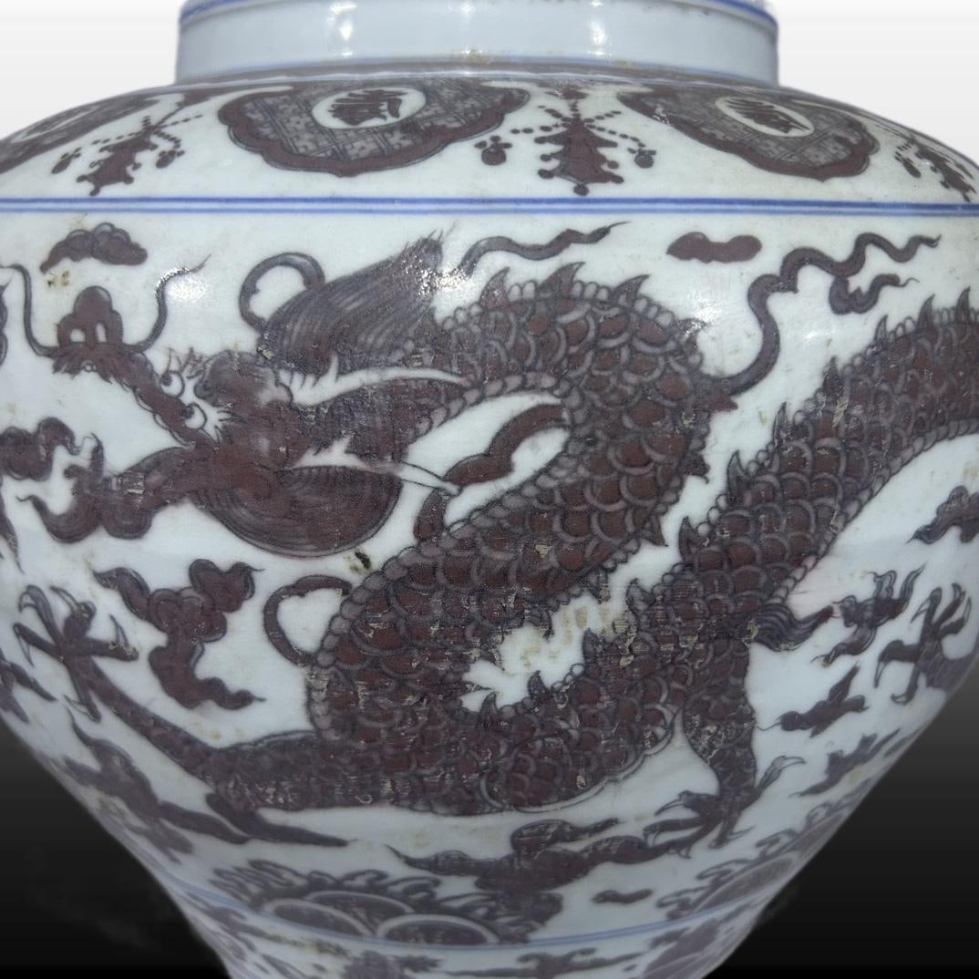 A Exquisite Underglaze-Red Dragon Pattern Jar - 5
