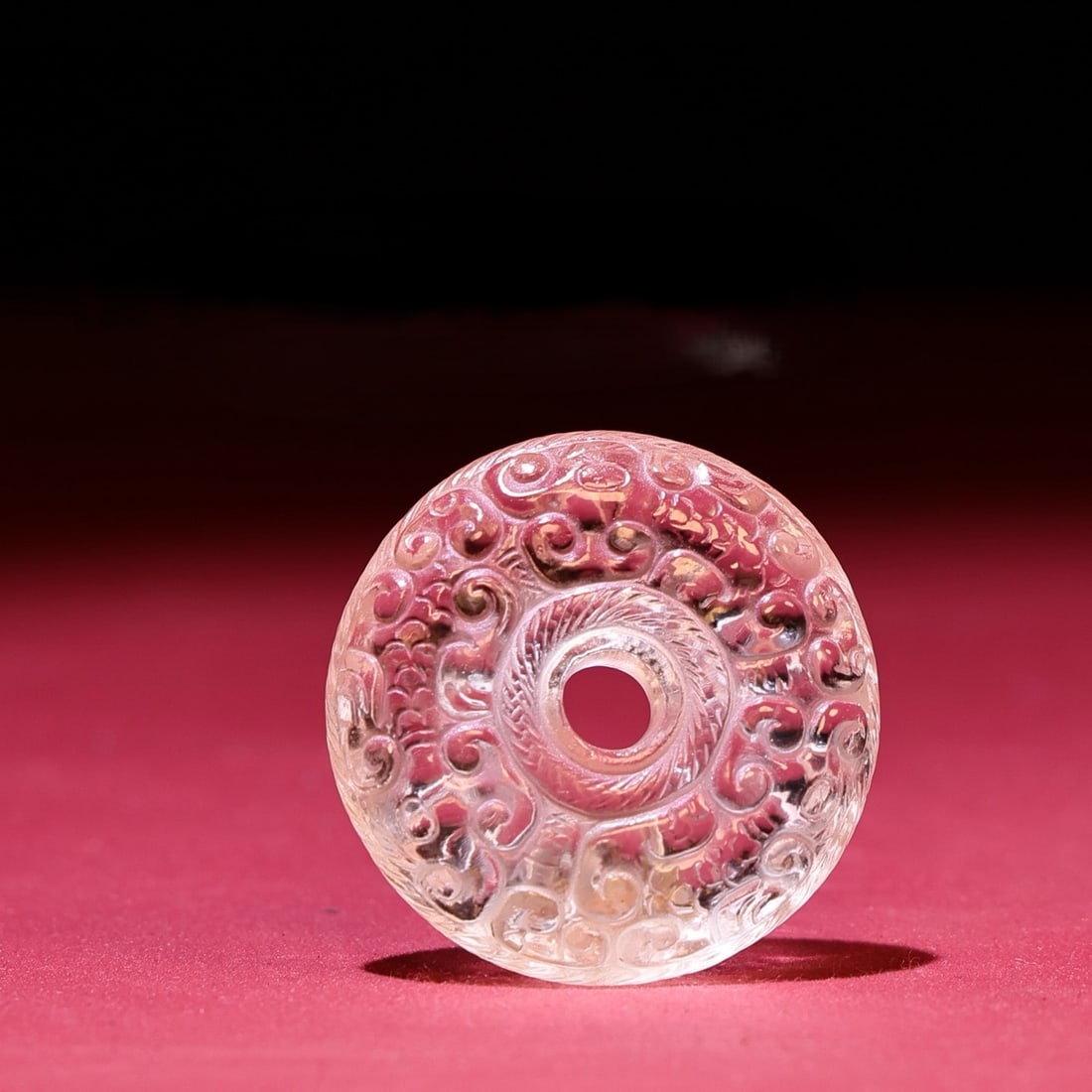 A Exquisite Crystal Bi: A Exquisite Crystal Bi,Qing Dynasty, China,Size:1.4inx0.4in,Weight:20g 水晶璧,中国清代